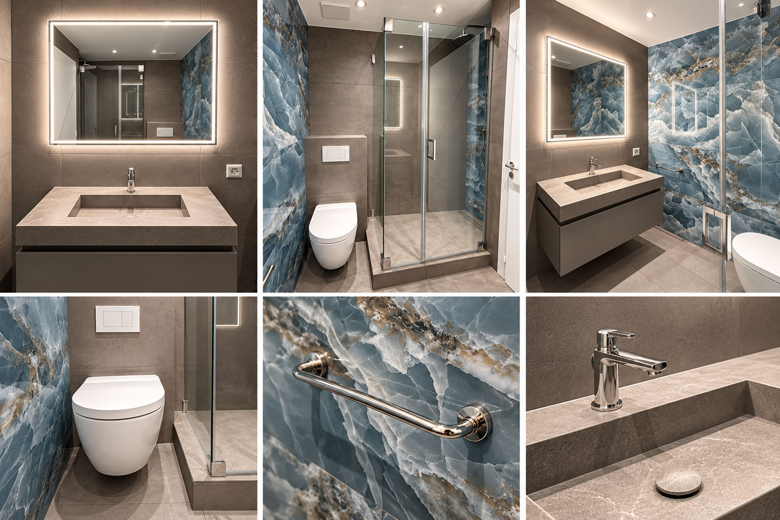 Rénovation de salle de bains moderne avec double vasque, douche à l’italienne et équipements sanitaires à Commugny